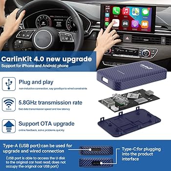 カーナビ CarlinKit Amazon.com: CarlinKit 4.0 Wireless CarPlay 2024 Apple