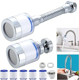 Bathroom Sink Filter, Sink Faucet Filter, Universal 360 ° Rotating Bathroom Faucet Water Filter, Water Filter for Bathroom Sink-Removes Chlorine Fluoride Heavy Metals for Home Bathroom& Kitchen