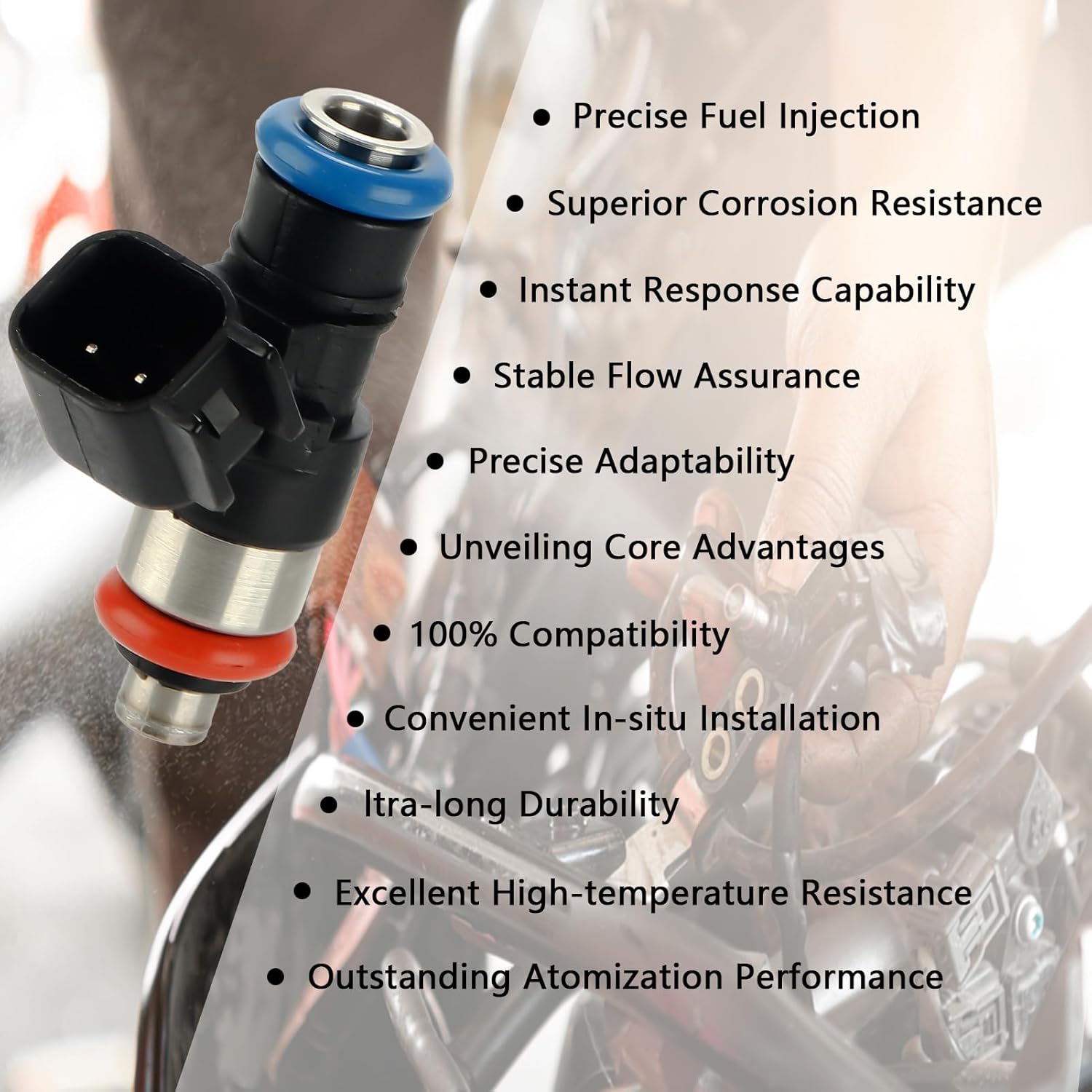 0280158051 Fuel Injectors (Set of 8) Compatible with Chevrolet Camaro Corvette Cadillac CTS 6.2L 7.0L V8 (4 Holes) for # 217-2425 832-11220