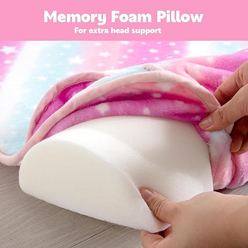 Miniatura 6 de Tapete de espuma viscoelástica para siesta con etiqueta de nombre, tapete de dormir portátil para guardería con almohada extraíble para preescolar,