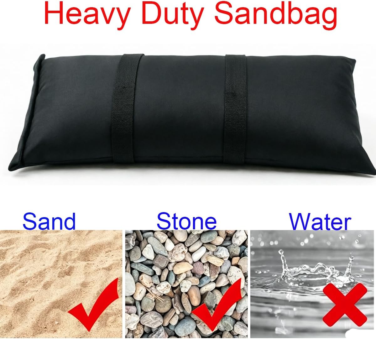 100 LBS Umbrella Base Weights Fillable Sandbags 2PCS Sand Bags for Weight Weatherproof Heavy Duty Weight Sandbag for Outdoor Cantilever Patio Umbrella Bases Garden Beach Camping poolside trampoline