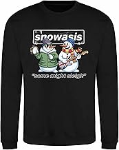 Varsany Snowasis Some Might Sleigh Sweatshirt – Funny Christmas Snowman Band Jumper for Kids & Adults