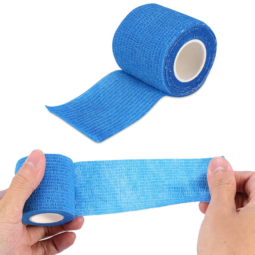 5 Colors Sport Tape,Tattoo Bandage, Self Adherent Wrap Professional Non-woven Fabric Tattoo Bandage Sport Binding Joints Support Tape for Tattoo Nail Art (Blue) - Image 2