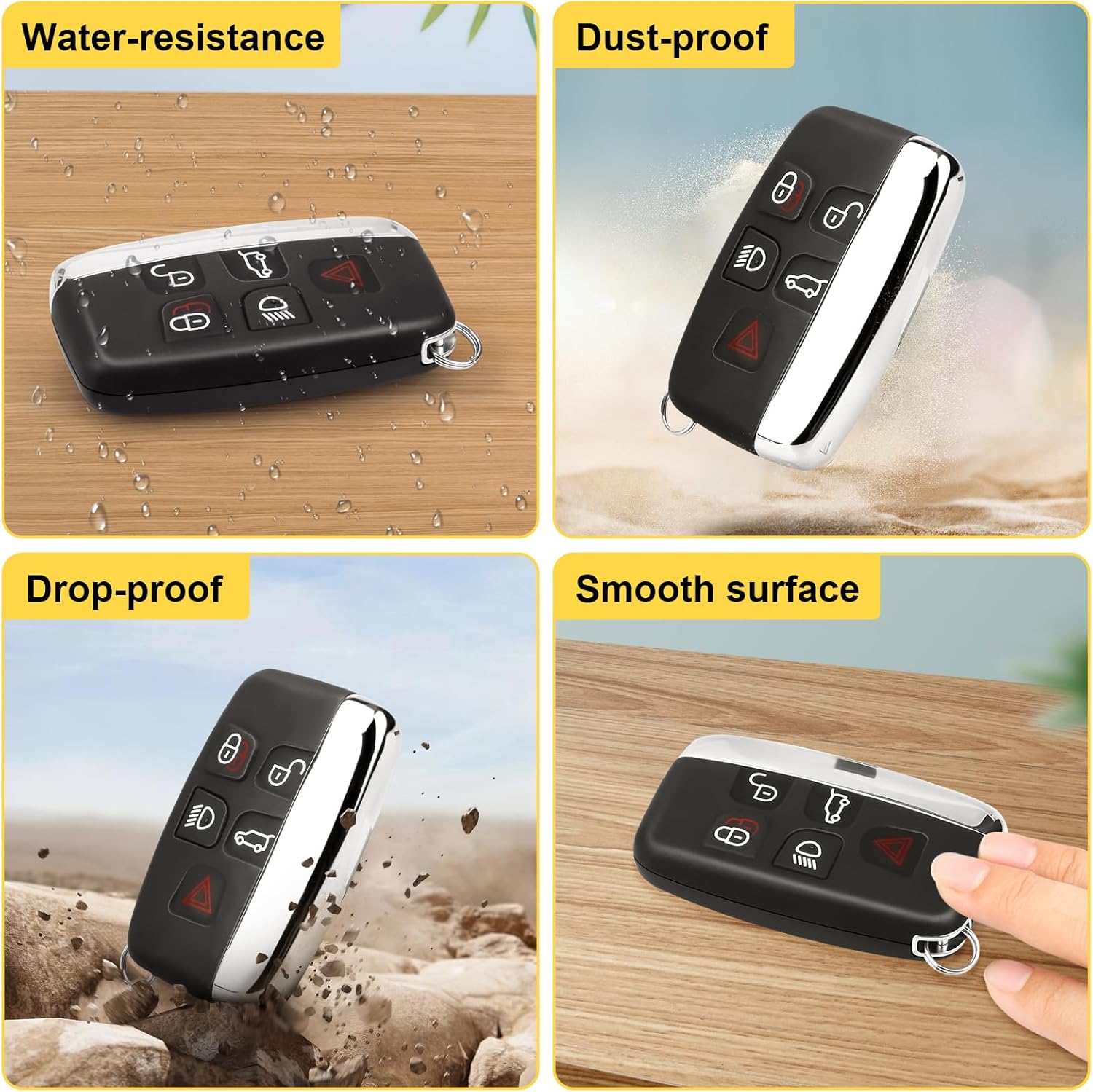 Smart Key Fob fits for Land Rover LR2 LR4 2012-2016, Range Rover Sport Evoque 2012 2013 2014 2015 2016 2017 Keyless Entry Remote Control Replacement, KOBJTF10A