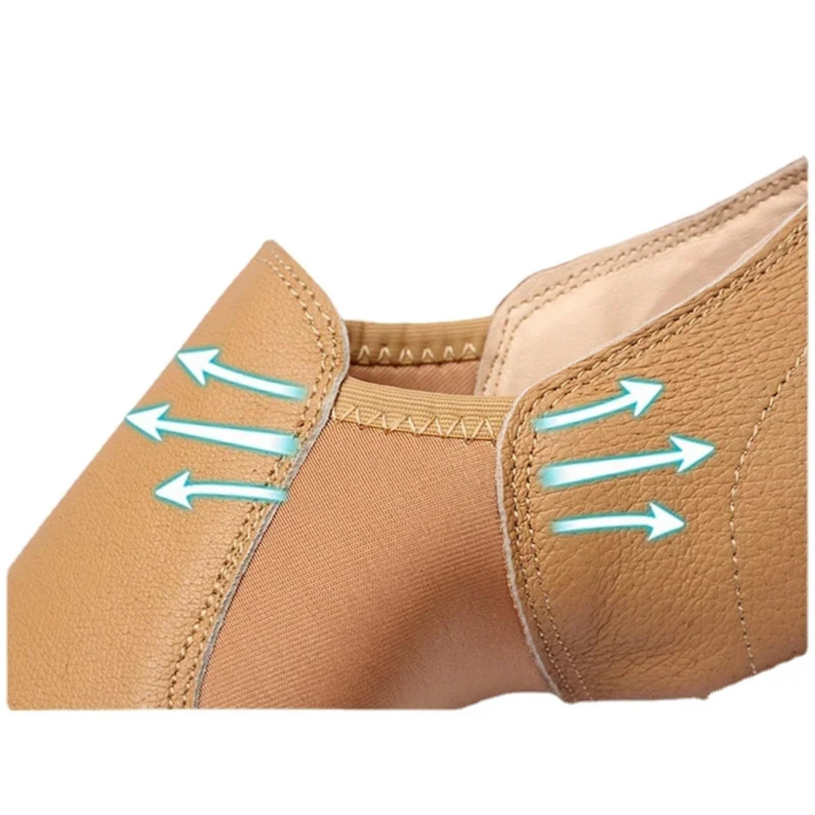 Ballettpantoffeln Jazz-Tanzschuhe for Damen, Hellbraun, Schwarz, rutschfeste Sohle, Jazz-Schuhe for Kleinkinder, Mädchen, Gymnastik, Unisex, Slip-on-Jazz(Black,34)