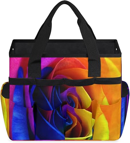 Miniatura 2 de Flower Patterns Garden Tool Tote Bag for Women Men Gardening Tool Storage Bags with 10 Pockets Standable Garden Home Tool Kits Organizer for Indoor