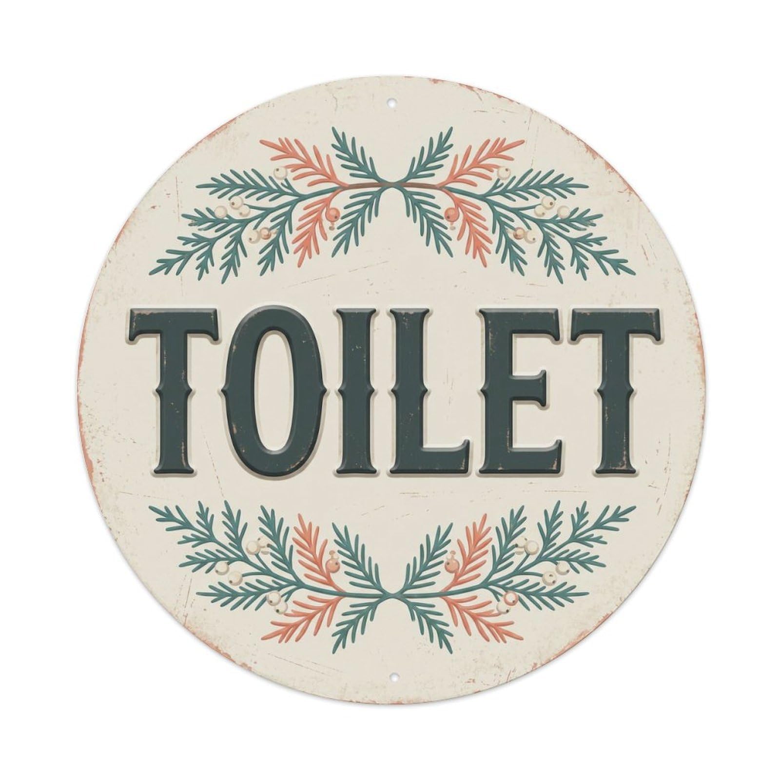 Okahys 8X8inch(20X20cm) Toilet(Wc) Signage Cedar Vintage Metal Tin Sign
