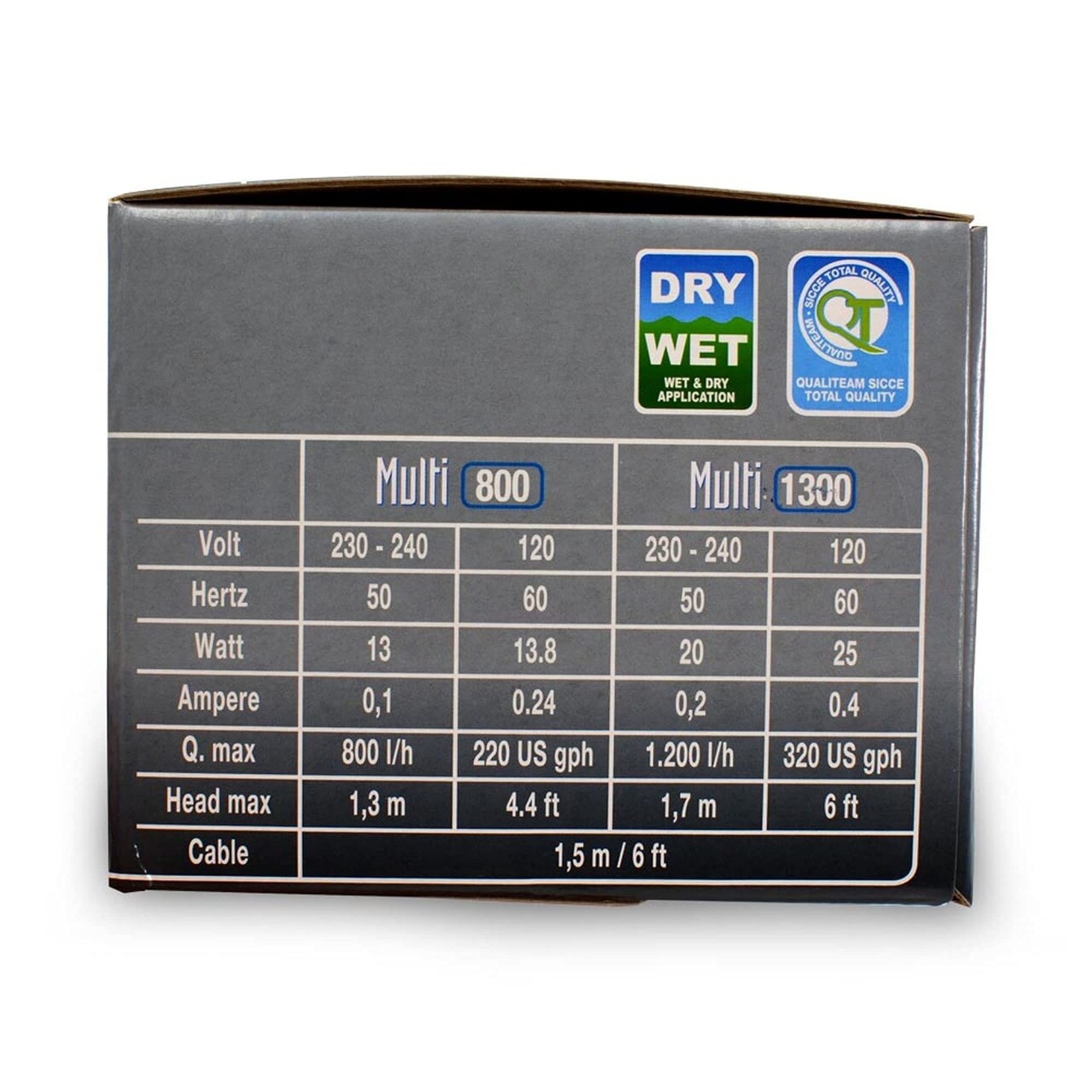 BOMBA SUMERG. MULTI 1300 1200l/h - H170cm- CABLE 1,5m