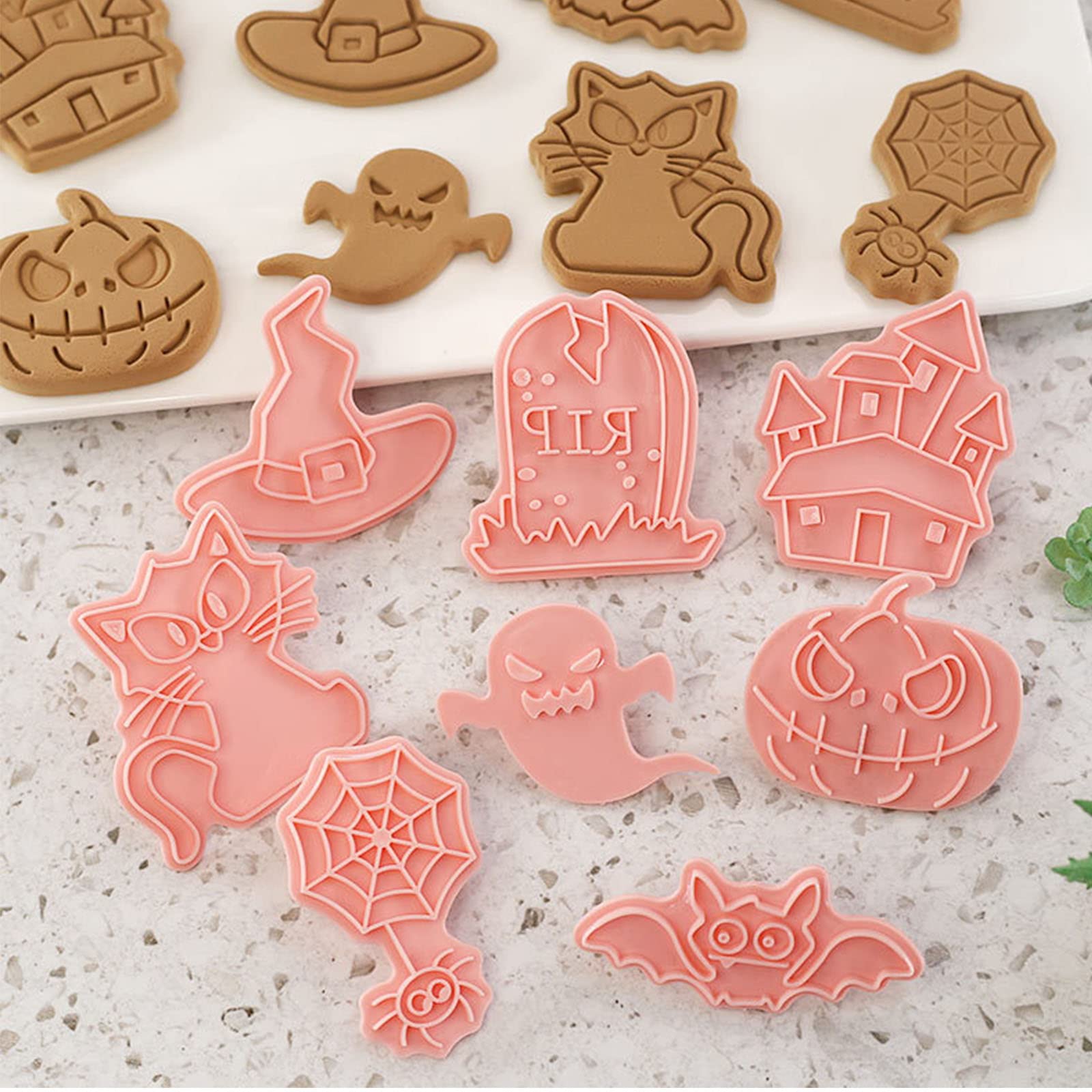 Emporte-pièces pour Halloween, outils de cuisson de gâteau en acier inoxydable - Outils de cuisson réutilisables - Décorations de fête alimentaire d'Halloween pour pommes de terre, biscuits Emporte-pièces pour Halloween, outils de cuisson de gâteau en acier inoxydable - Outils de cuisson réutilisables - Décorations de fête alimentaire d'Halloween pour pommes de terre, biscuits