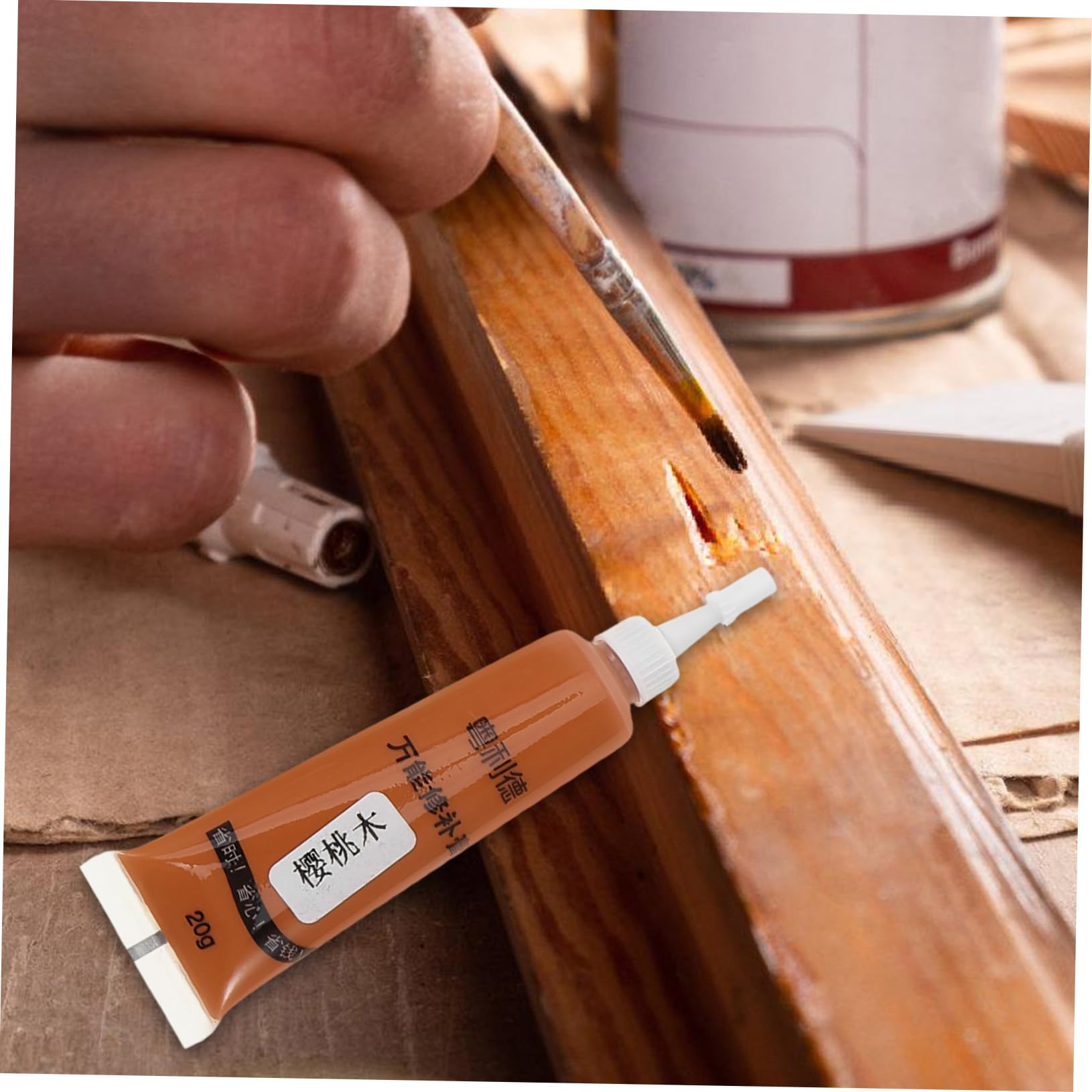 Angoily 6 Pack Wood Repair Paste Scratch Cover for Floors Doors Windows Elm Cherry Rosewood Sandalwood