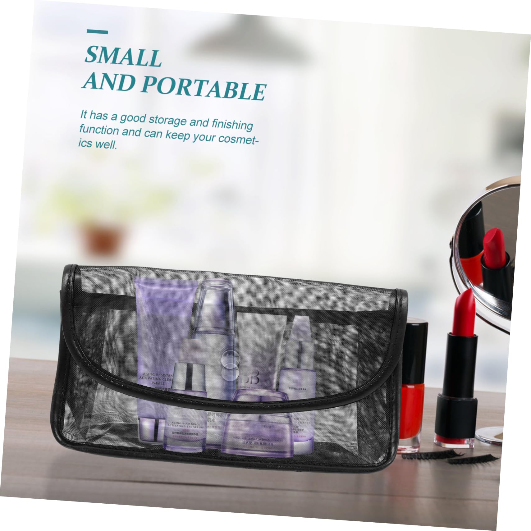 Housoutil 3piezas Bolsa De Maquillaje De Transparente Neceser De Portátil y Espacioso para Cosméticos y Artículos De Tocador para Mujeres y