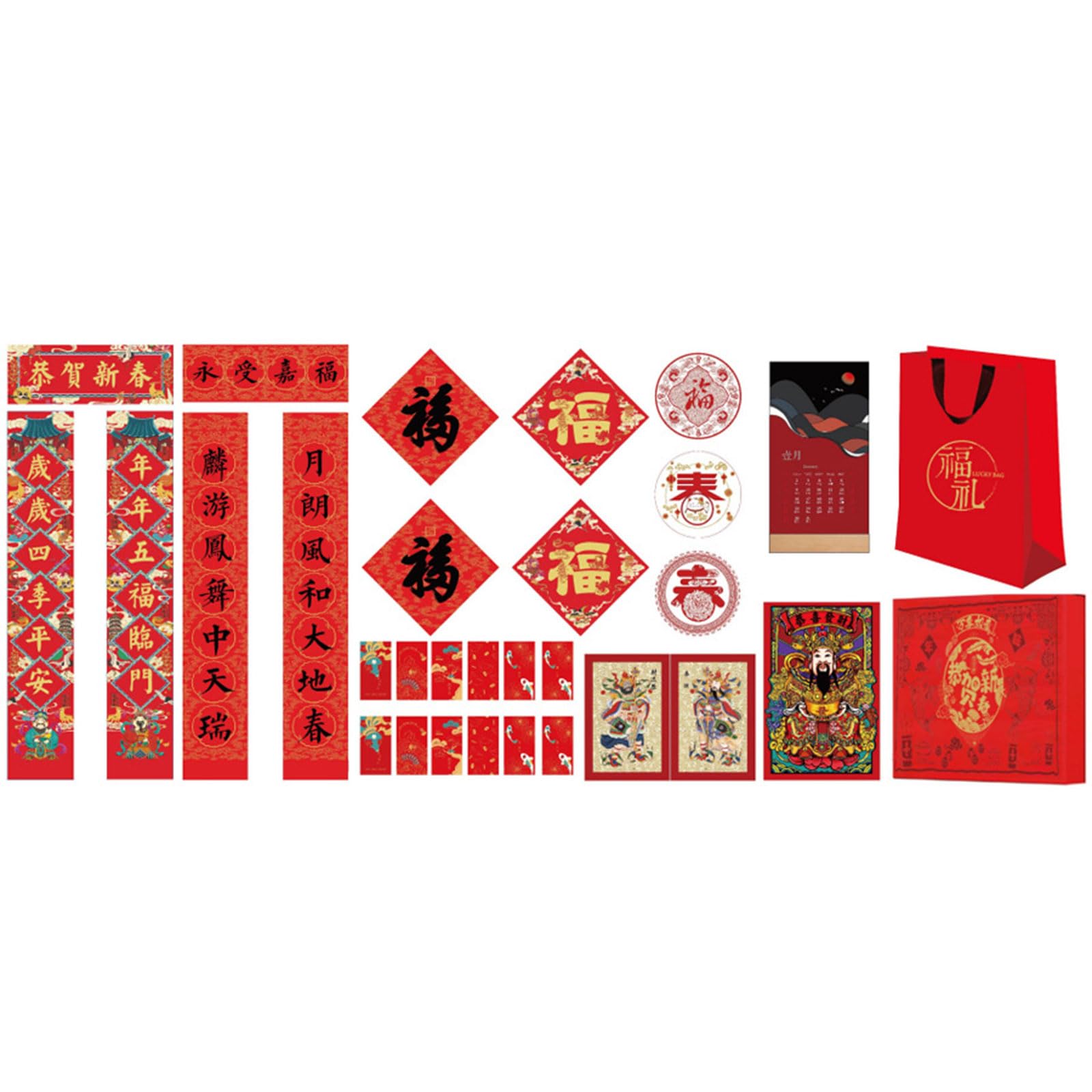 Buxuaaaa Dragon Year Couplets Set for 2024 Celebrate the New Year in the New Spirit Red Envelopes Party Supplies