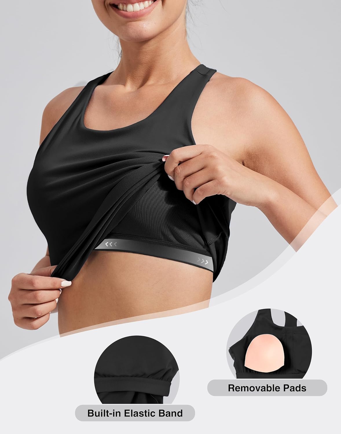 Pioneer Camp Workout Tank Tops for Women with Build-in Bra Racerback Sleeveless Gym Tennis Pickleball - Image 3