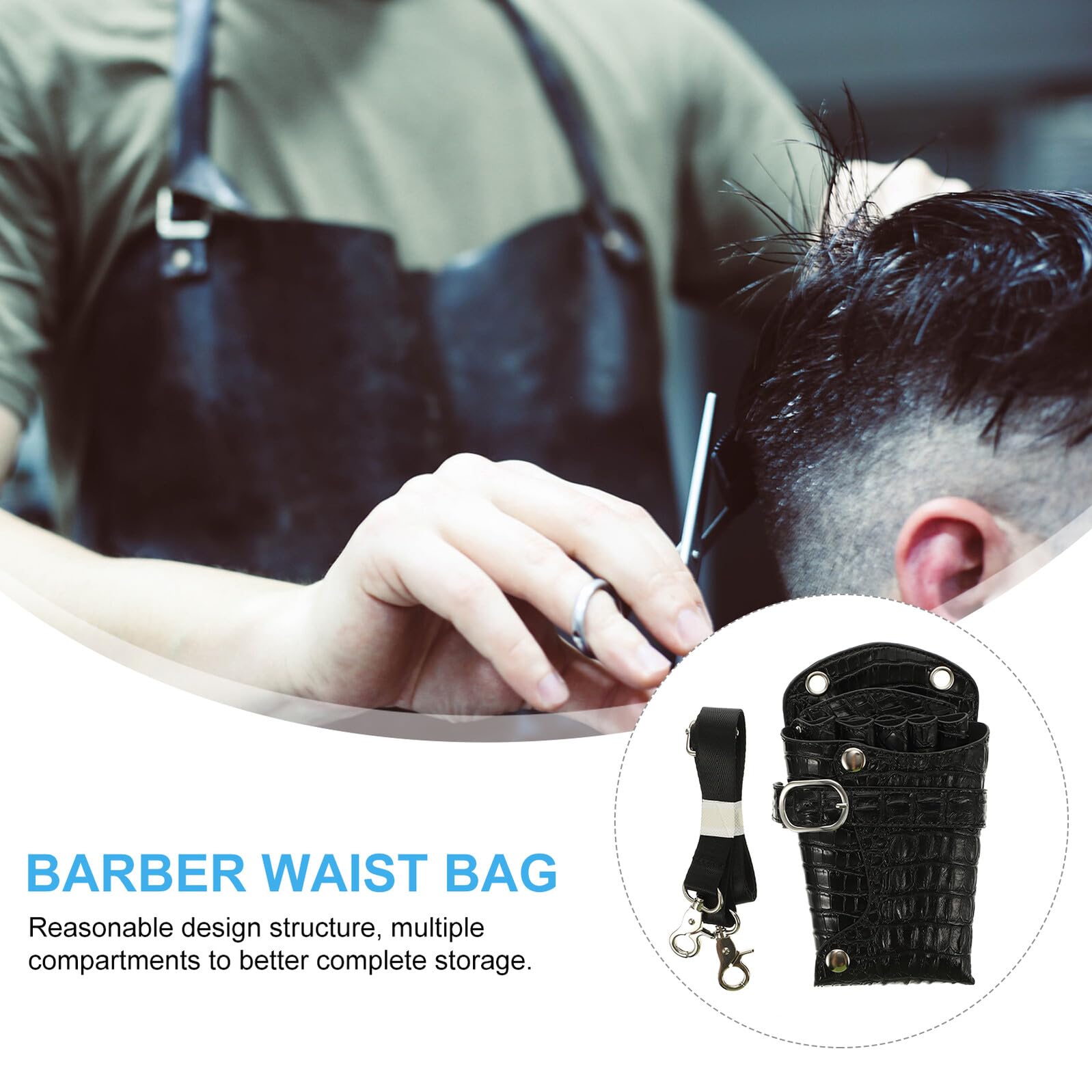 Toyvian Professionelle Friseur Taillentasche aus PU mit Mehreren Fächern Tragbare Scherentasche zum Schutz und Aufbewahrung von Friseurzubehör Stilvolles Design für Hairstyler