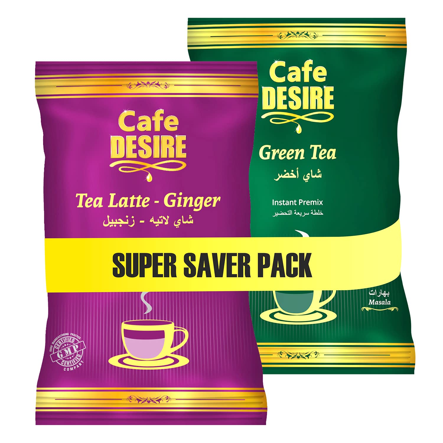 Cafe DESIRE I DRINK SUCCESS Ginger Tea Latte Unsweetened Premix 500g & Masala Green Tea 500g Super Saver Pack - 2 Items | Just add hot water | Suitable for all Vending Machines | Makes 180 cups (B09232ZP2H) Amazon Price History, Amazon Price Tracker
