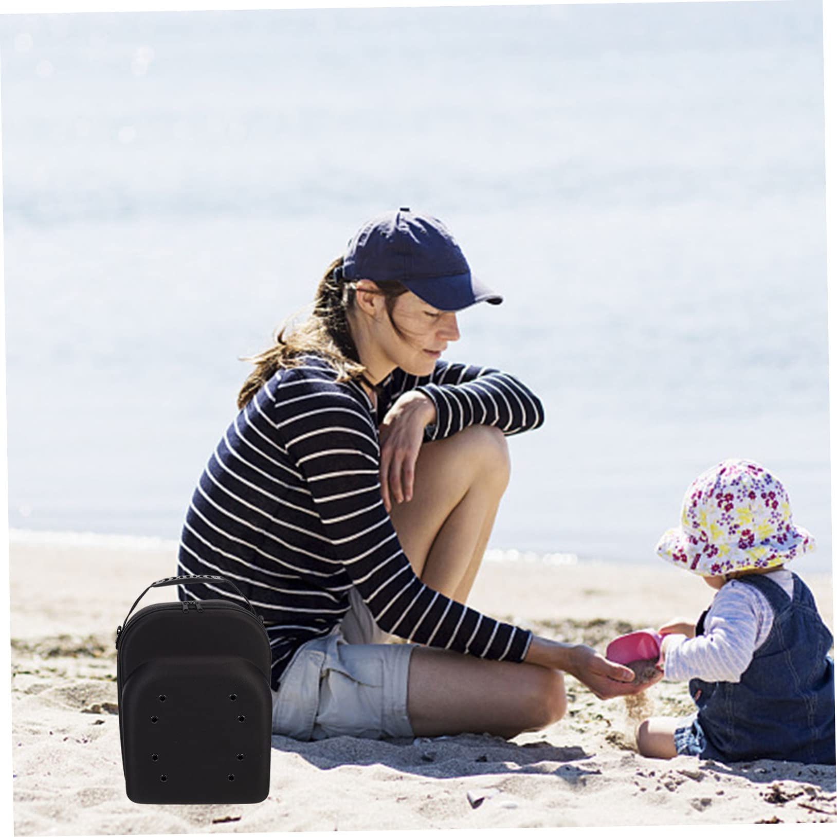 Caja para Sombreros de Viaje de Eva Negro Diseño Transpirable y Cremallera Suave, Estuche Protector Adecuado para Transportar Gorras de Béisbol