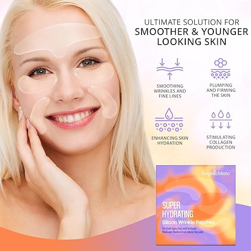 Miniatura 3 de AngelicMisto Parches de silicona reutilizables para arrugas debajo de los ojos, la cara y la frente