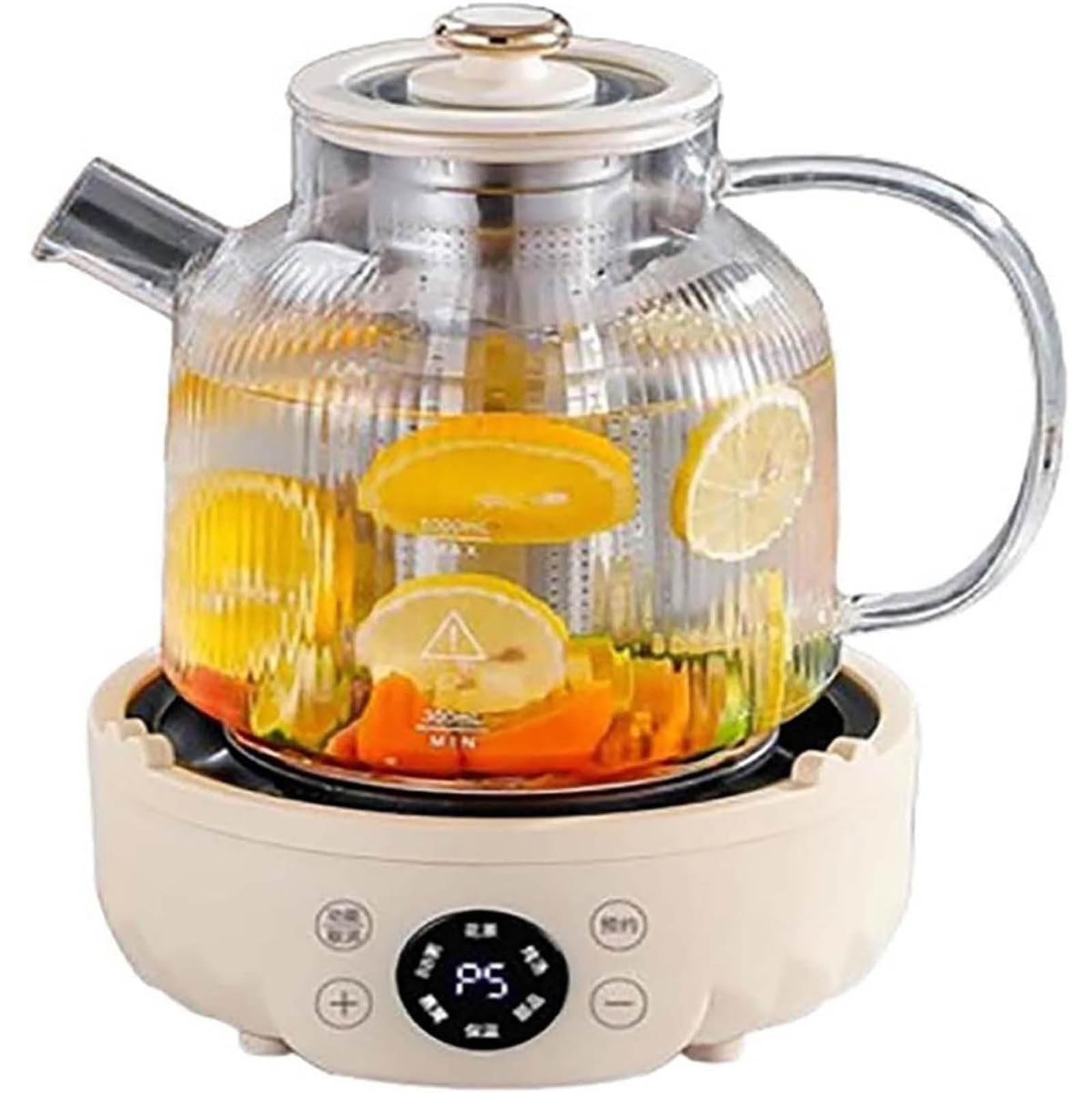 Hervidor eléctrico Tetera Multifuncional de 1.8 litros con 6 Funciones, Tetera de Cristal con ajustes táctiles Inteligentes de para guisos Frescos, sopas nutritivas y tés Especiales