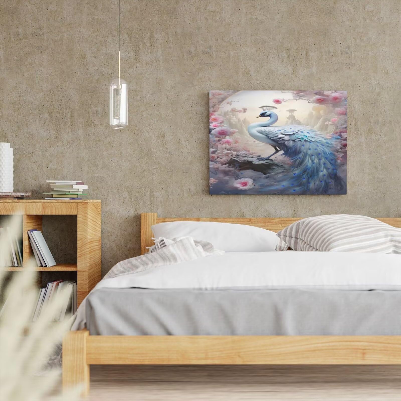 Kit per pittura con numeri per adulti, pittura a pavone con numeri per principianti, pittura acrilica con 6 pennelli, pittura a olio per decorazione da parete (90 x 65 cm, senza cornice) MK8