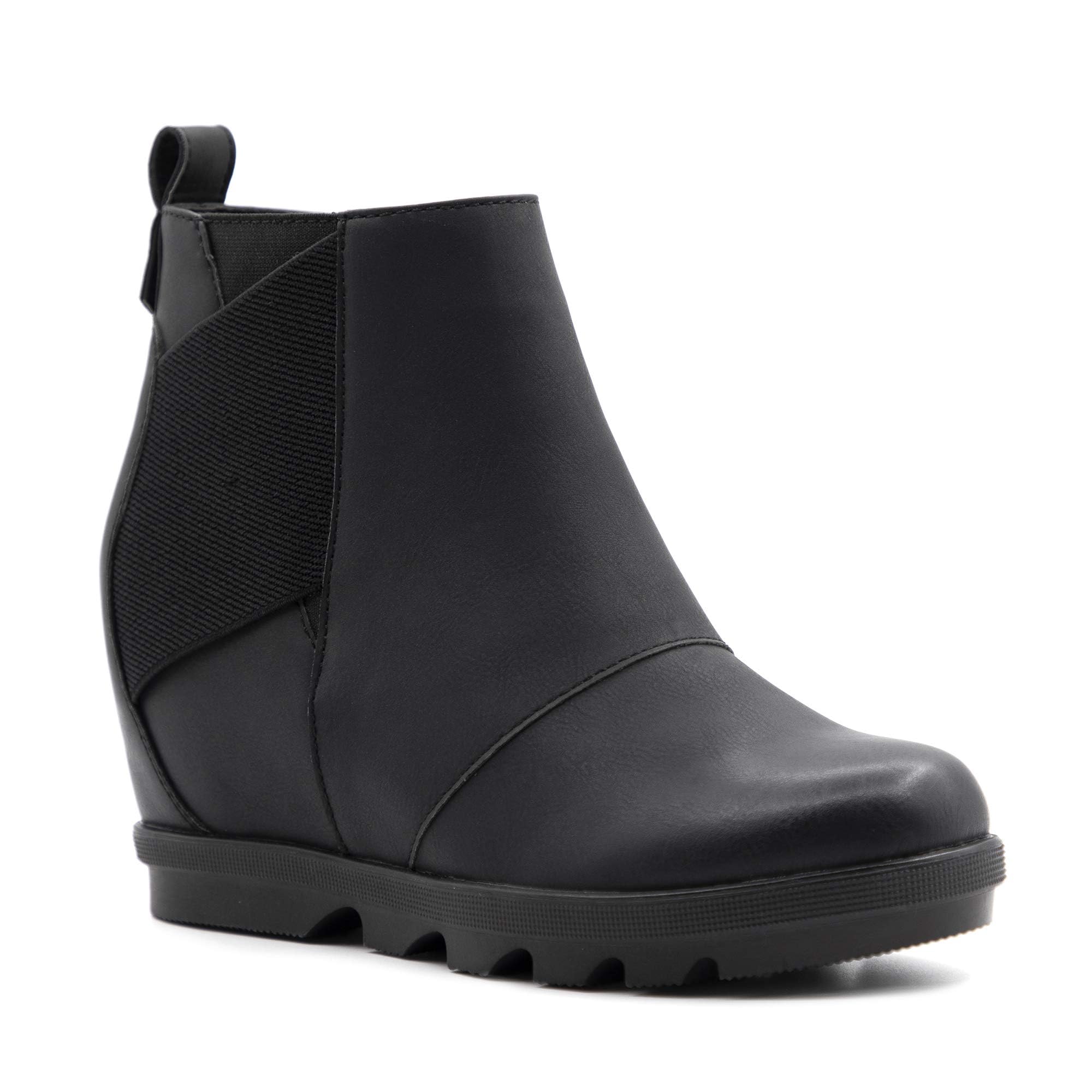Athlefit Womens Wedge Boots Comfortable Ankle Wedge Booties