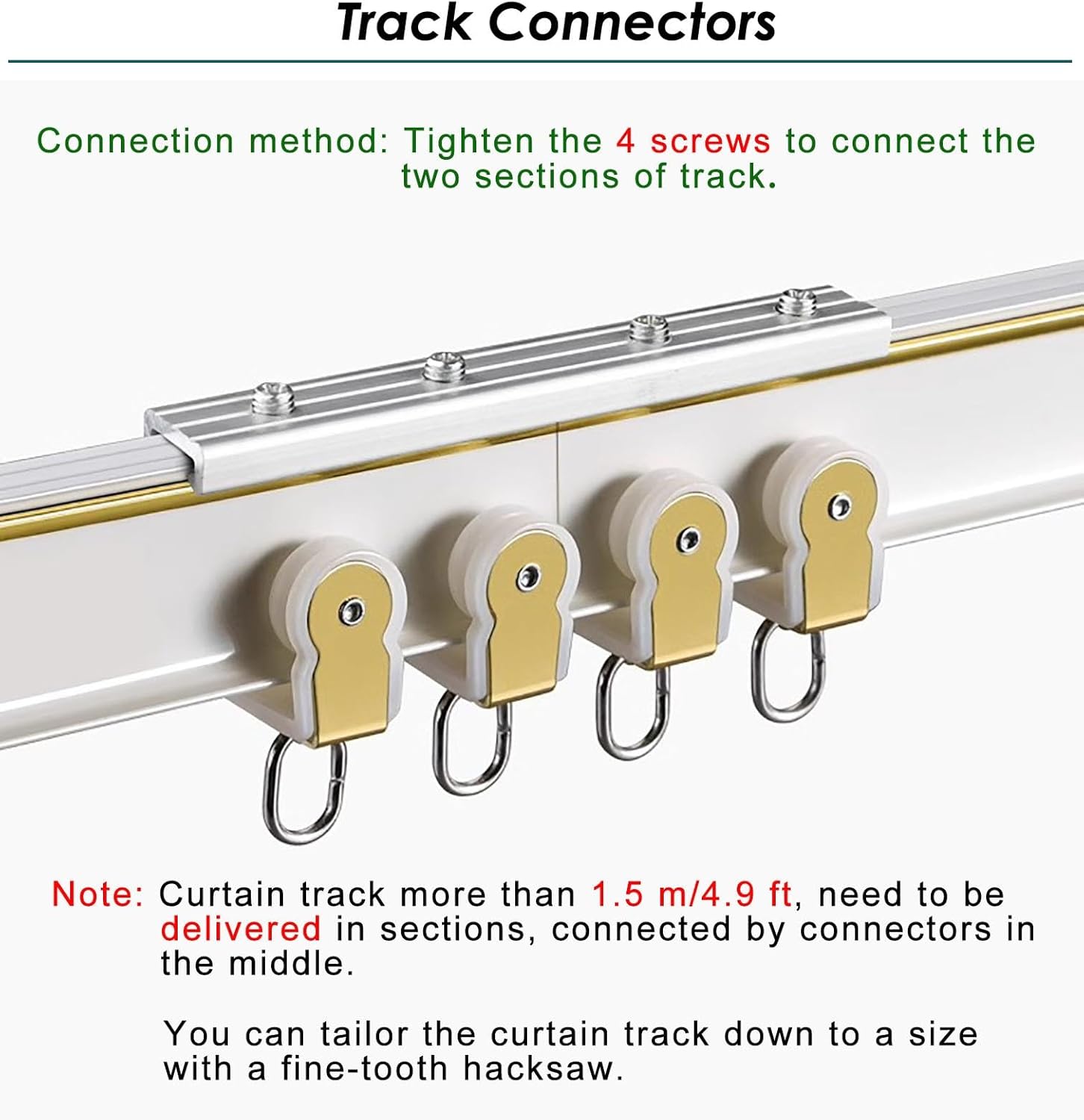 Flexible Curtain Track Set for Bay Windows & RV - 40ft, 30ft, 20ft, 16ft, 14ft, 12ft, 10ft Ceiling/Wall Mount Bendable Rails (8ft/244cm, Ceiling Mount, Color: White)