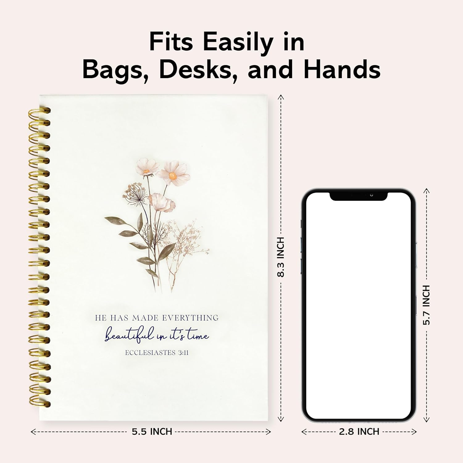 Bible Journal for Women – Prayer Journal for Woman & Bible Notebook with Lined Pages, Christian Journal for Women for Bible Notes & Study, Hardcover Spiral Journal 5.5 × 8.3 - Image 3