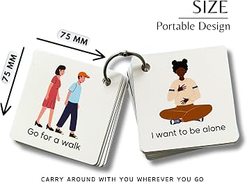 Plastic Communication Cards for Special Needs, Set of 60 Picture Exchange Communication, Non Verbal Aid Autism Senior Autistic