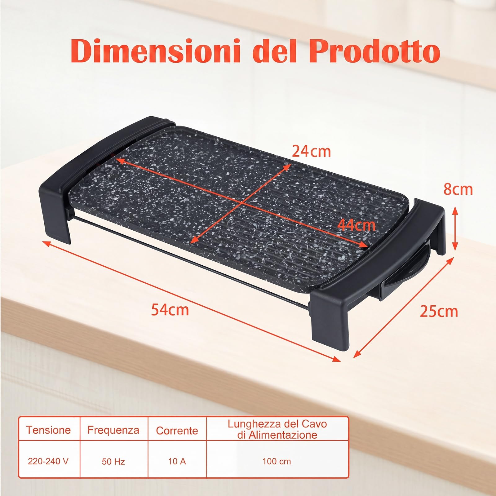COSTWAY 2150W Piastra Elettrica da Tavolo con Rivestimento Antiaderente | Piastra Grill con Doppia Faccia, Temperatura Regolabile, Vassoio Raccogli-grasso e Manici Freddi, per Barbecue e Campeggio