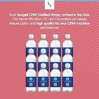 Vista 5 de Snugell Agua destilada para máquinas CPAP, botellas de tamaño de viaje (paquete de 12, 12 onzas cada una) - Suministro de hasta 15 días - Limpia
