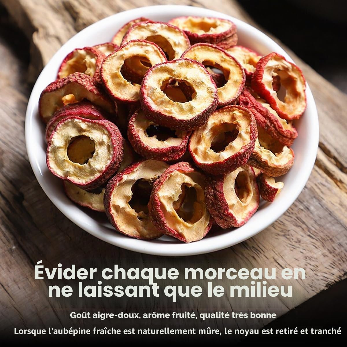 Baies d’aubépine séchées en tranches 250g Baie d’aubépine creuse sèche pour le thé et les collations