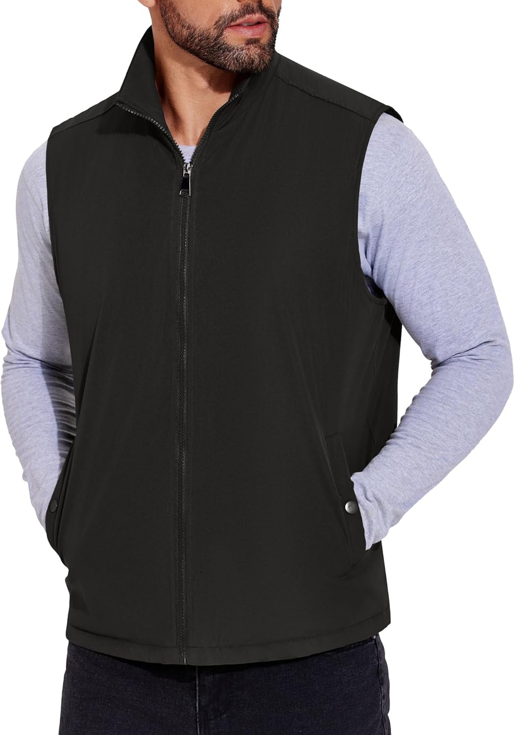 COOFANDY Men's Casual Outerwear Vest Lightweight Full-Zip Sleeveless Jacket Outdoor Hiking Travel Golf Vest with Pockets