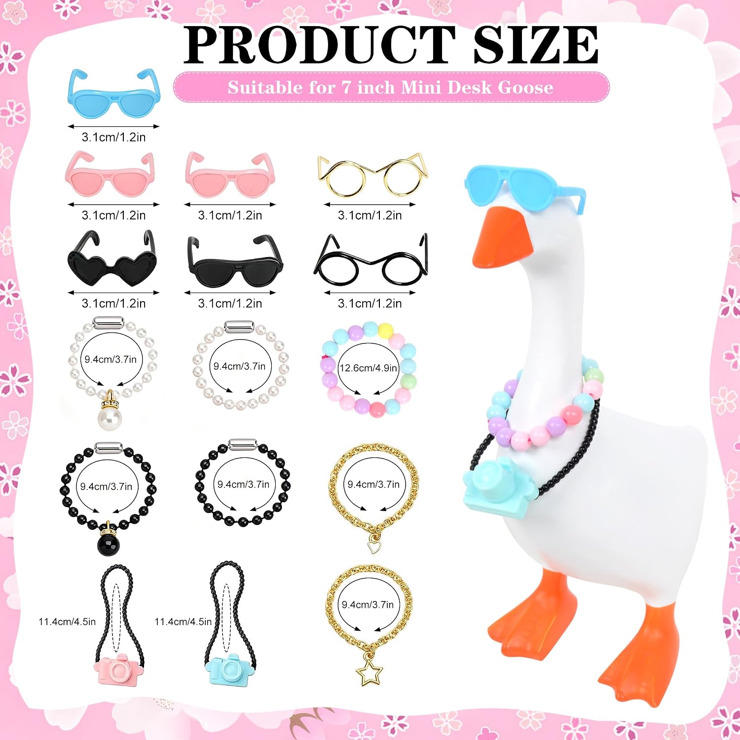 7 Inch Mini Porch Goose Outfits with 16Pcs DIY Accessories for Desk Decor — view 3