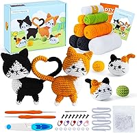 Vista 1 de Auspicious beginning Kit de ganchillo para principiantes, kits de ganchillo de 4 piezas, kits de animales de ganchillo familiares con tutoriales