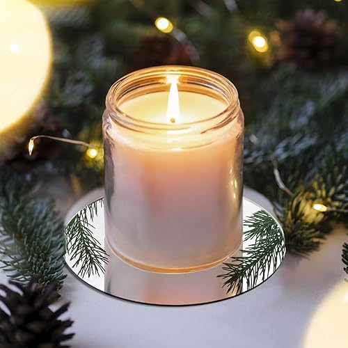 Miniatura 4 de Suwimut Juego de 40 azulejos de espejo de cristal, redondos de 5 pulgadas, pequeños círculos de vidrio para velas de montaje en pared, espejos a