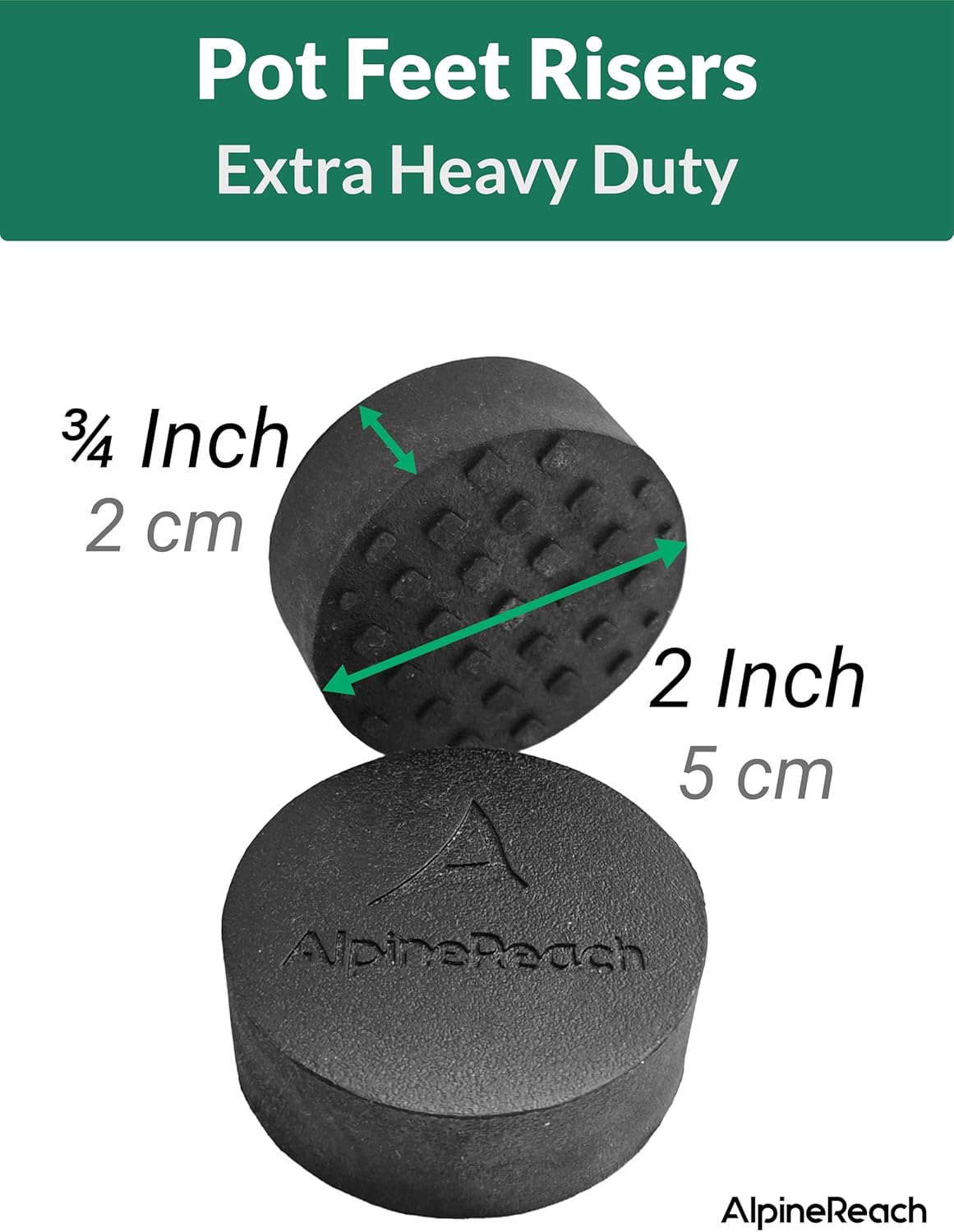 AlpineReach Extra Heavy Duty Pot Feet Risers 20 Pack & Adhesive Pads - Protect Healthy Plants - Strong Invisible Round Supports Small Large Flower Planters Stability - Outdoor Lifter Toes Elevator