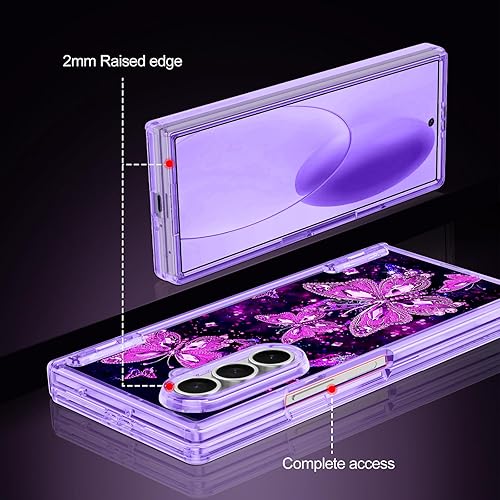 Miniatura 9 de Hekodonk Funda para Galaxy Z Fold 7, compatible con MagSafe, brilla en la oscuridad, protector de pantalla frontal, soporte, protección de bisagra,
