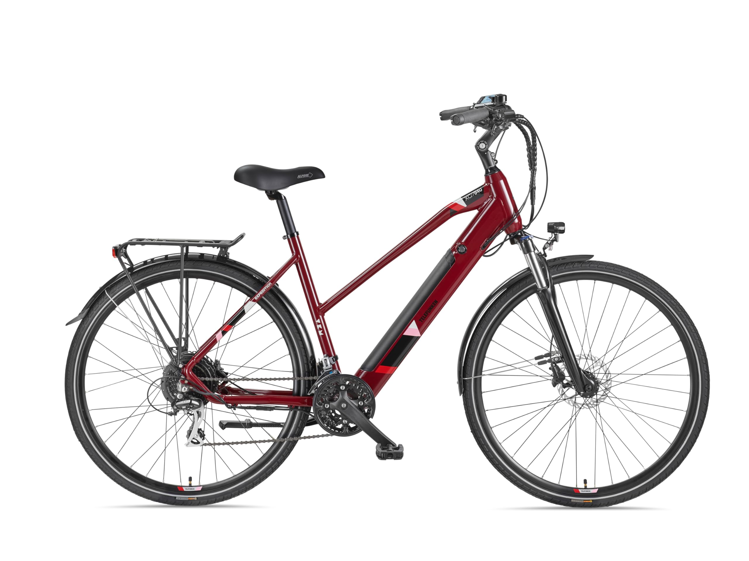 TELEFUNKEN E-Bike 28 Zoll Fahrrad für Damen & Herren | Trekking Pedelec mit 8-Gang / 24-Gang Kettenschaltung & Scheibenbremsen | Elektrofahrrad mit 250 W Heckmotor & integriertem 417,6 Wh Li-Ion-Akku
