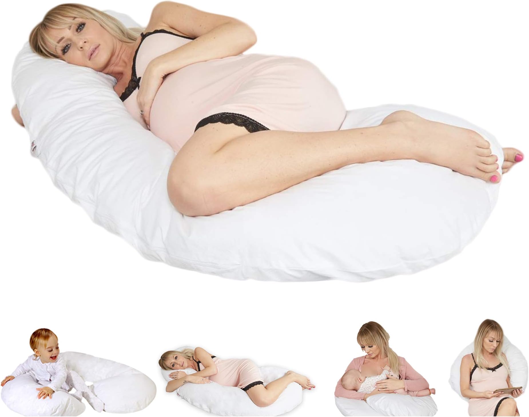 Sanggol Body Pillow and Nursing Pillow, Boomerang Shaped Pregnancy Pillow, Fibromyalgia Pillow and Insomnia Aid