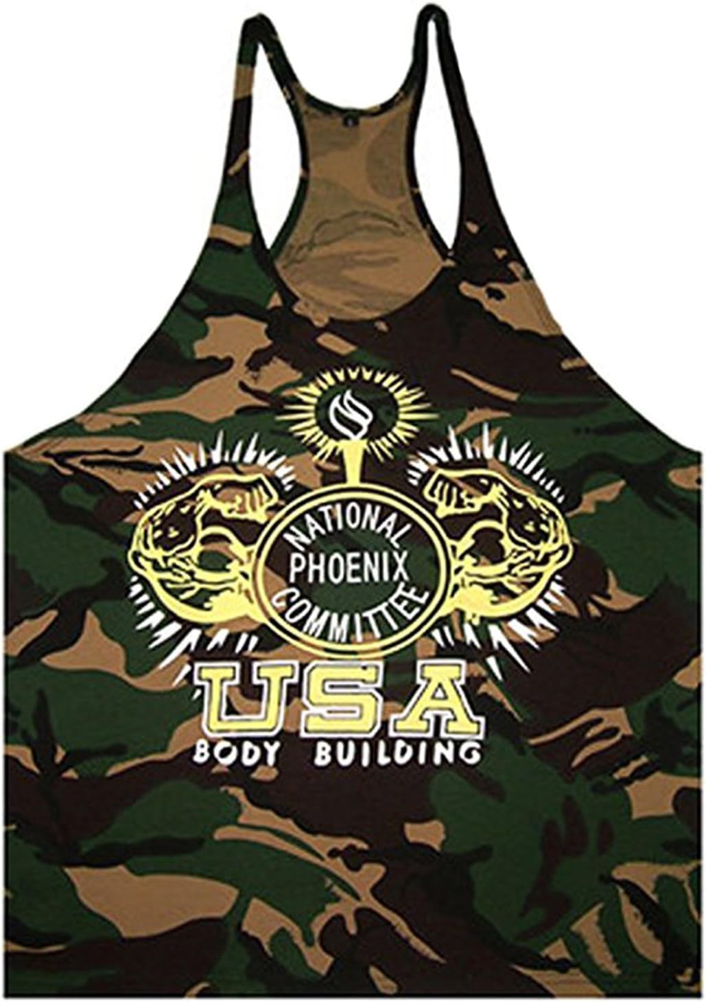 Mens Gym Tank Tops Bodybuilding Fitness Workout Vest Tanks (M, camouflage2)