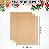Vista 5 de NEBURORA Papel de Seda Kraft para Bolsas de Regalo 60 Hojas Papel de Envolver Beige a Granel 14 X 20 Pulgadas Papel de Envolver Marrón para Relleno