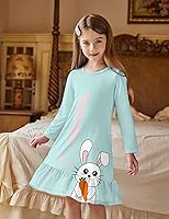 Vista 2 de Arshiner Ropa de dormir para niña de manga larga lindo camisón camisón pijama vestido