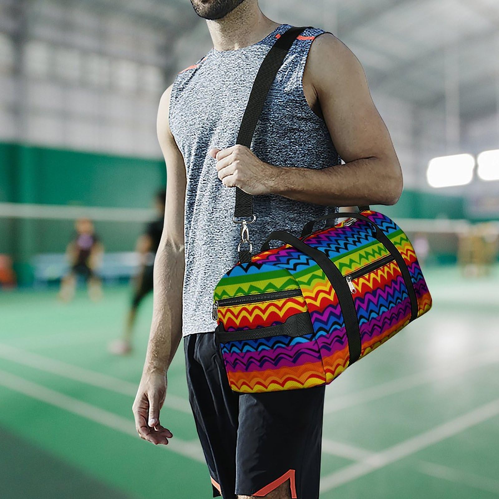 Turnbeutel Gay Pride Regenbogen Muster Turnbeutel für Damen Herren Rucksack Turnbeutel mit Schuhfach Wiederverwendbar Turnbeutel Mini Turnbeutel Gay Pride Regenbogen Muster One Size, Gay Pride