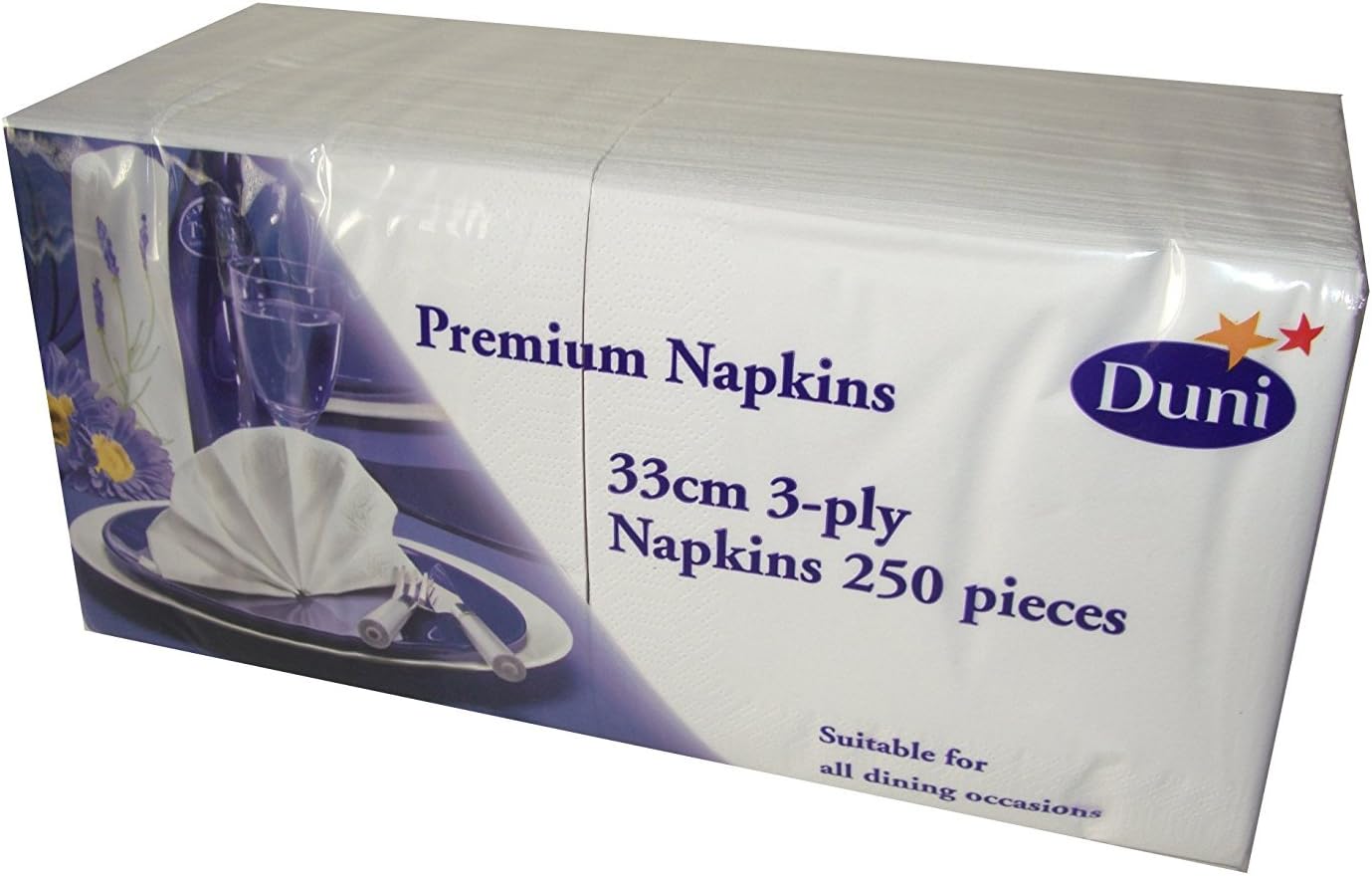 Duni3XDuni 250 Premium Napkins (33cm 3ply), White