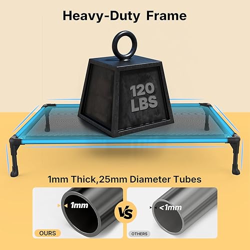 Miniatura 4 de Veehoo Outdoor Elevated Dog Bed Large Sized Dogs, XL Cooling Raised Dog Cots Beds Training Platform Off Ground Hammock with Breathable Mesh, No-Slip