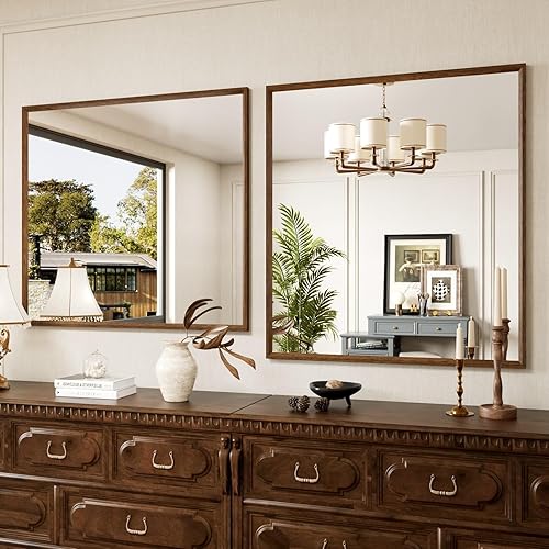 Miniatura 69 de Espejo de baño dorado, 48 x 30 pulgadas, espejo de marco de metal dorado cepillado para pared, espejo rectangular redondeado de tocador de baño