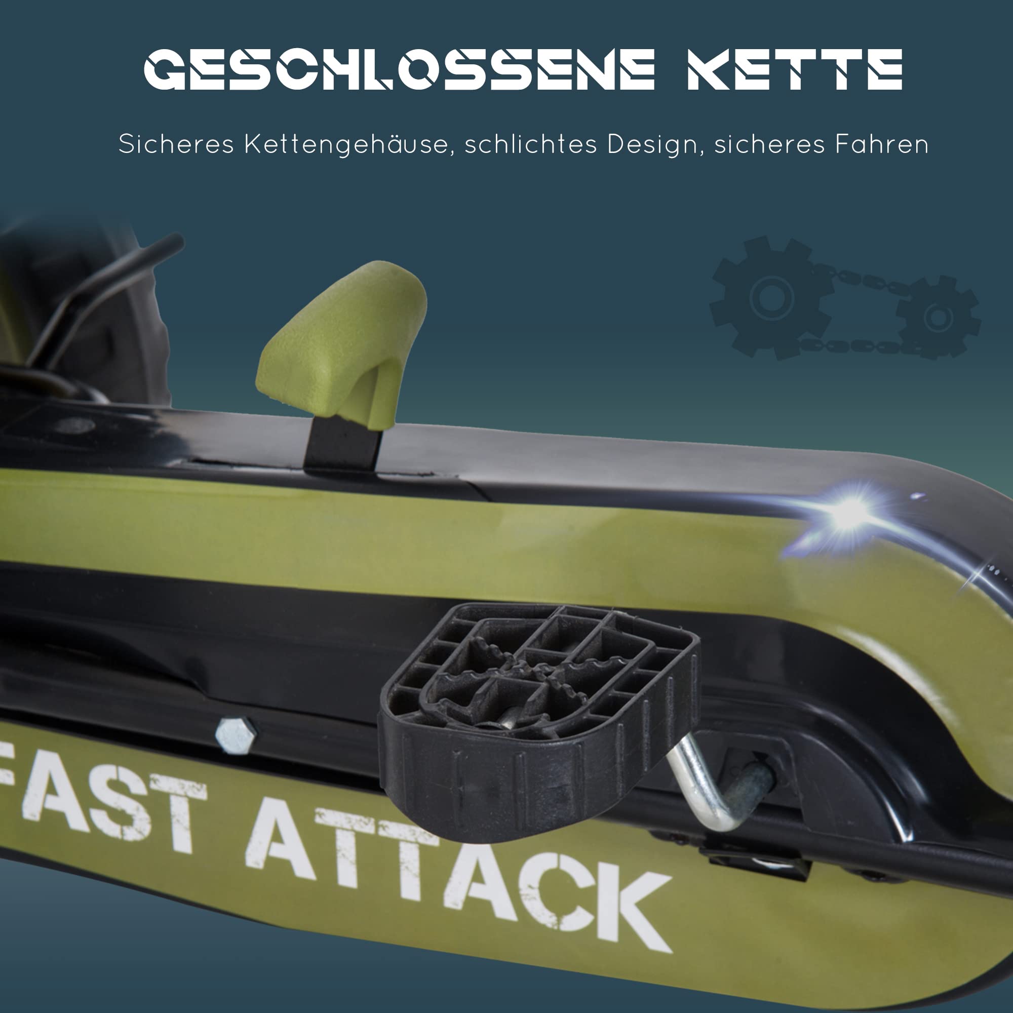 HOMCOM Go Kart mit Handbremse für Kinder 3-6 Jahren 105 x 54 x 61 cm Grün | Tretauto Tretfahrzeug, Vor- und Rückwärtsgang, Kinderfahrzeug Kettcar, Verstellbarer Sitz