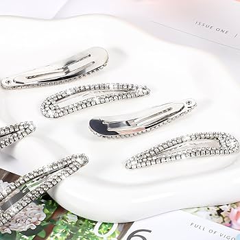 Amazon.com : 2.4 Inch Rhinestone Hair Clips, 6PCS Silver