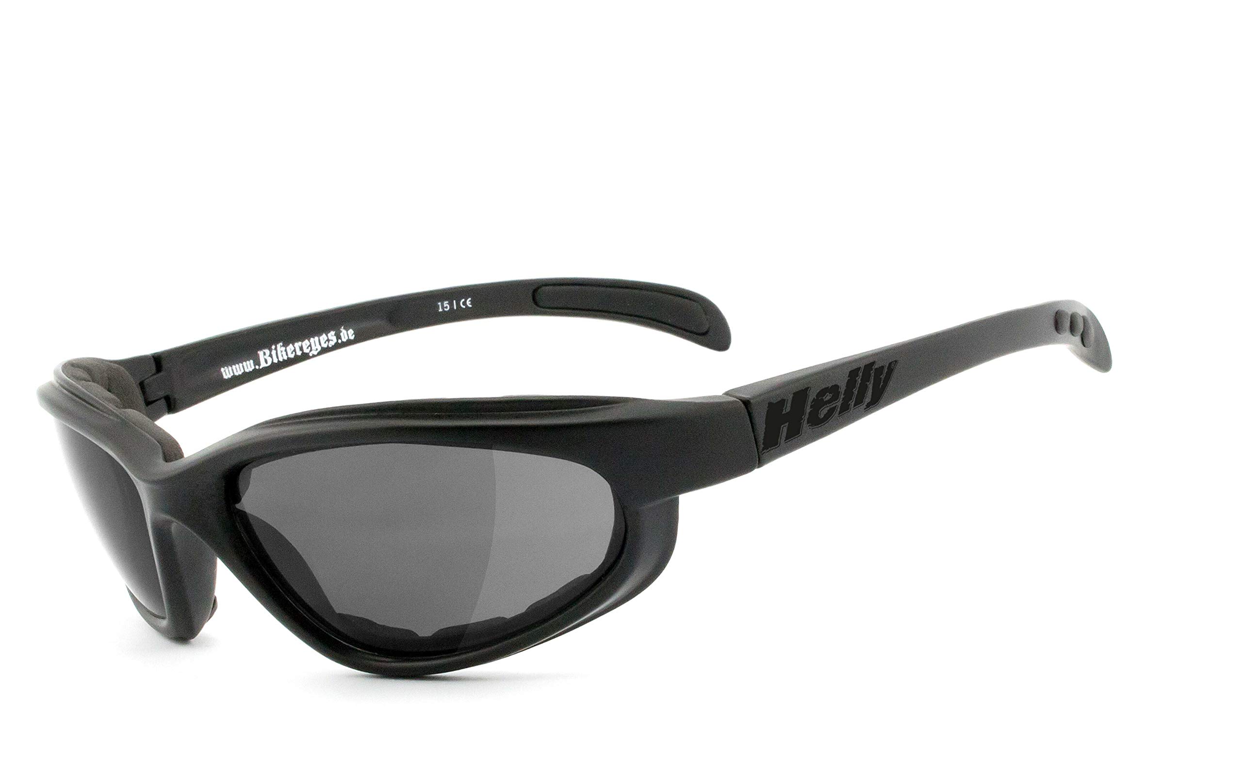 HELLY® - No.1 Bikereyes® | Bikerbrille, Motorradbrille, Motorrad Sonnenbrille | winddicht, gepolstert, beschlagfrei, bruchsicher | TOP Tragegefühl bei langen Ausfahrten | Brille: thunder2