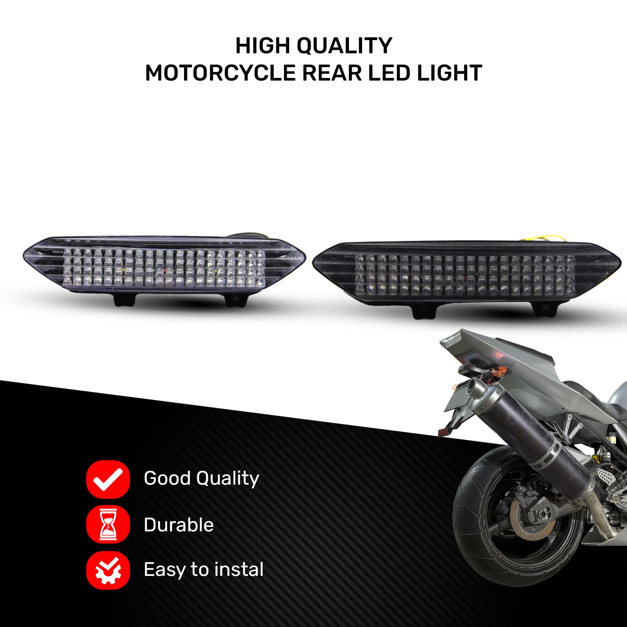 Światło Stop LED zintegrowane kierunkowskazy kompatybilne z YZF R1 2002/2003 & Quad Raptor 700 (dym)