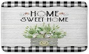 Amazon.com: Rustic Farmhouse Bath Rugs for Bathroom, Modern Watercolor Floral Green Eucalyptus ...